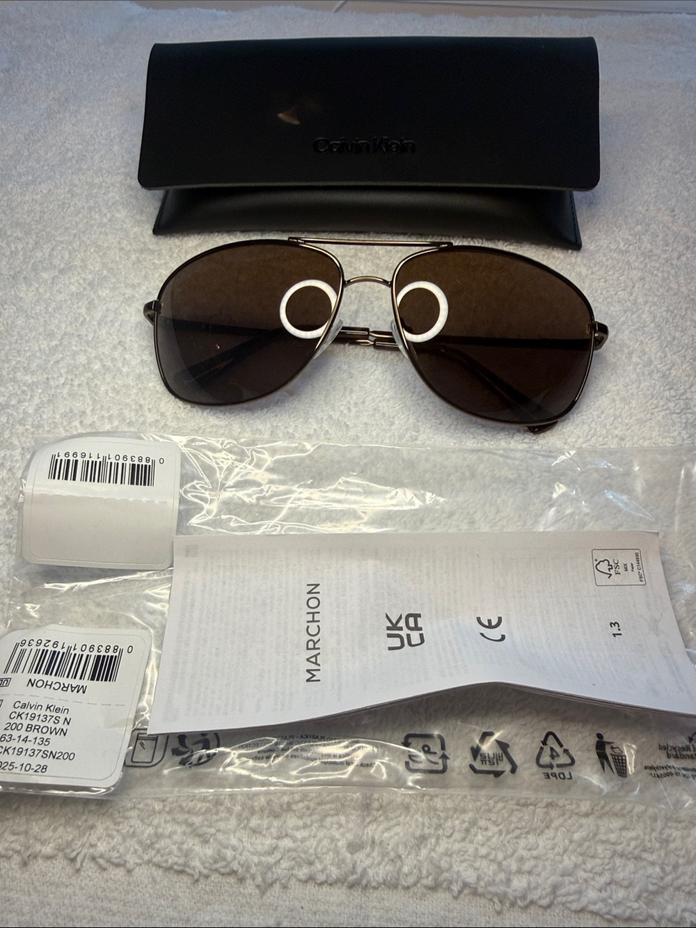 NWT Calvin Klein Brown Navigator Men's Sunglasses CK19137S 200 63 14 130